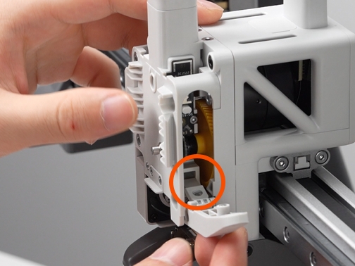 ตรวจตำแหน่ง Filament Cutter ภายใน Extruder