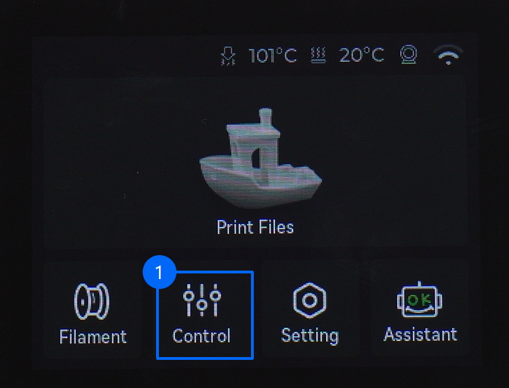 เข้าเมนู Control บนหน้าจอเครื่องพิมพ์