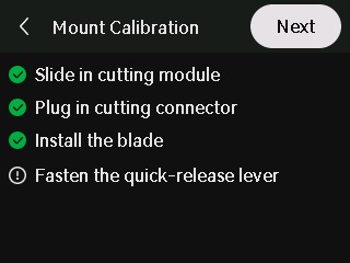 รายการตรวจสอบก่อนเริ่ม Mount Calibration