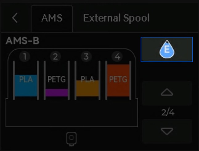 ตัวอย่างการแสดงระดับความชื้นของ AMS