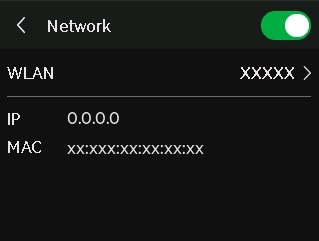 หน้าจอ WLAN และข้อมูลเครือข่าย