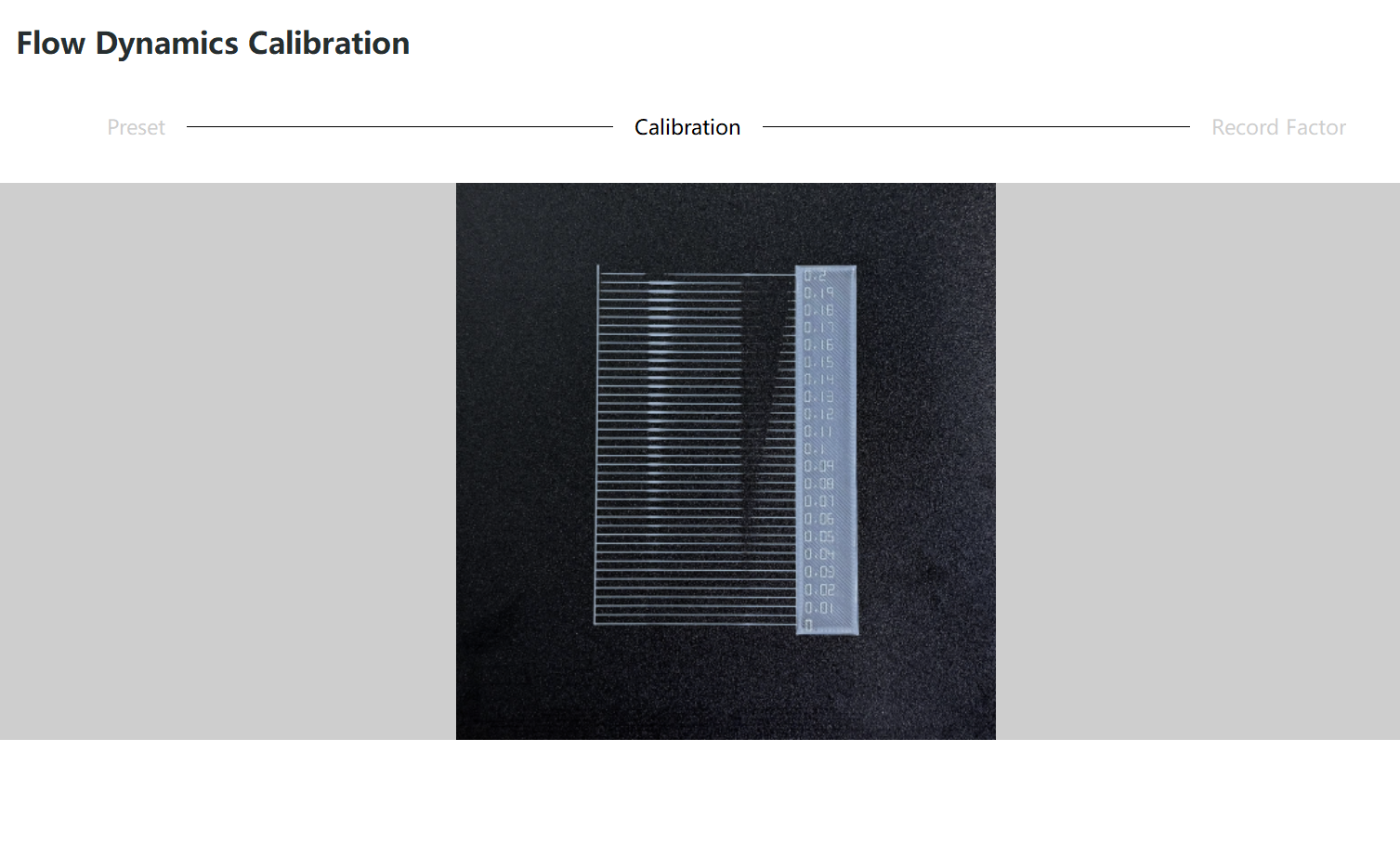 ตัวอย่าง Line Method สำหรับ Manual Flow Dynamics Calibration